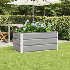 vidaXL Plantekasse Lysegrå 100 x 50 x 45 cm Galvaniseret stål