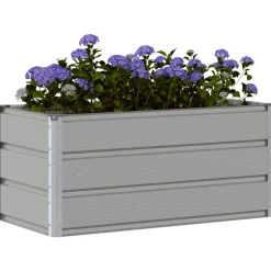 vidaXL Plantekasse Lysegrå 100 x 50 x 45 cm Galvaniseret stål
