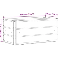vidaXL Plantekasse Lysegrå 100 x 50 x 45 cm Galvaniseret stål