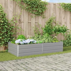 vidaXL Plantekasse Lysegrå 195 x 100 x 45 cm Galvaniseret stål