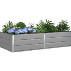 vidaXL Plantekasse Lysegrå 195 x 100 x 45 cm Galvaniseret stål