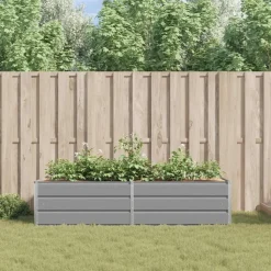 vidaXL Plantekasse Lysegrå 195 x 100 x 45 cm Galvaniseret stål
