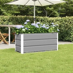vidaXL Plantekasse Lysegrå 100 x 40 x 45 cm Stål