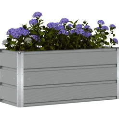 vidaXL Plantekasse Lysegrå 100 x 40 x 45 cm Stål
