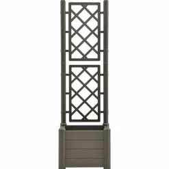 vidaXL plantekasse med espalier 43x43x142 cm PP antracitgrå