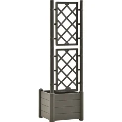 vidaXL plantekasse med espalier 43x43x142 cm PP antracitgrå