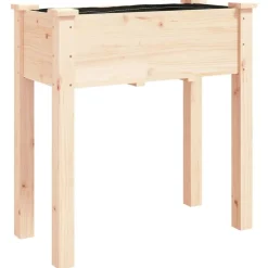 vidaXL plantekasse med foring 71x37x76 cm massivt fyrretræ
