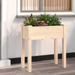 vidaXL plantekasse med foring 71x37x76 cm massivt fyrretræ