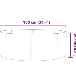vidaXL plantekasse 100x100x36 cm galvaniseret stål antracitgrå