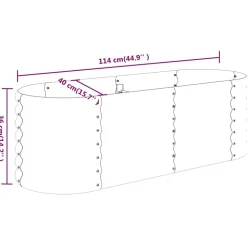vidaXL plantekasse 114x40x36 cm galvaniseret stål antracitgrå