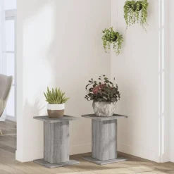 vidaXL plantestativer 2 stk. 30x30x40 cm konstrueret træ grå sonoma-eg