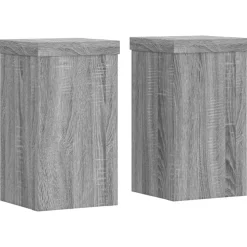 vidaXL plantestativer 2 stk. 10x10x18 cm konstrueret træ grå sonoma-eg