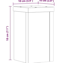 vidaXL plantestativer 2 stk. 10x10x18 cm konstrueret træ grå sonoma-eg