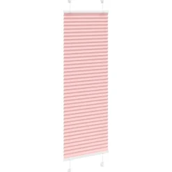 vidaXL Plisségardin Lyserød 40x100 cm Stofbredde 39,4 cm Polyester