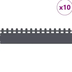 vidaXL Plænekanter 10 pcs Antracit 103 x 0,05 x 22 cm Stål