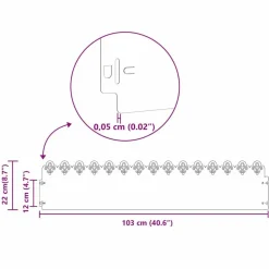 vidaXL Plænekanter 10 pcs Antracit 103 x 0,05 x 22 cm Stål