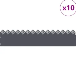 vidaXL Plænekanter 10 pcs Antracit 103 x 0,05 x 22 cm Stål