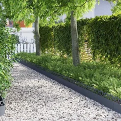 vidaXL Plænekanter 10 pcs Antracit 103 x 0,05 x 22 cm Stål