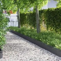 vidaXL Plænekanter 10 pcs Antracit 103 x 0,05 x 22 cm Stål