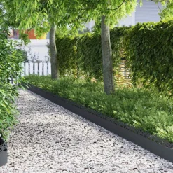 vidaXL Plænekanter 10 pcs Antracit 103 x 0,05 x 22 cm Stål