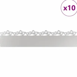 vidaXL Plænekanter 10 pcs Sølv 103 x 0,05 x 22 cm Rustfrit stål