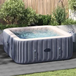 vidaXL Pool Bundark Lysegrå 274 x 274 x 0,1 cm Non-woven stof