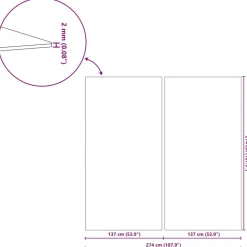 vidaXL Pool Bundark Lysegrå 274 x 274 x 0,1 cm Non-woven stof