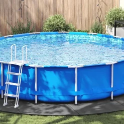 vidaXL Pool Bundark Lysegrå Ø 610 cm Non-woven stof