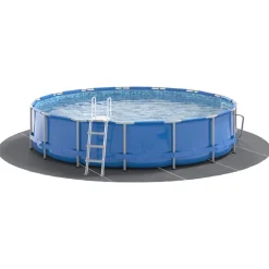 vidaXL Pool Bundark Lysegrå Ø 610 cm Non-woven stof