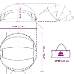 vidaXL Pool Dome Grøn 336 x 322 x 160 cm