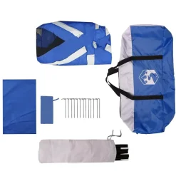vidaXL pooltelt med aftagelig flue og netvægge 512x458 cm azurblå