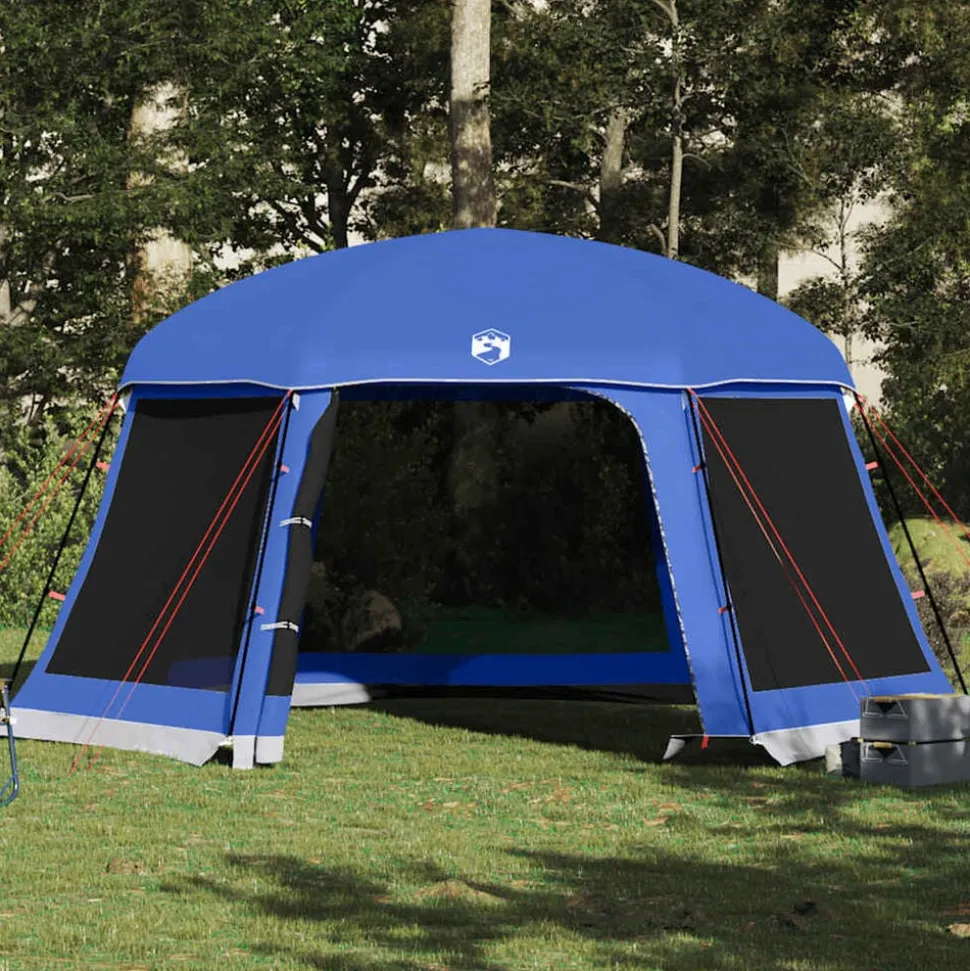 vidaXL pooltelt med aftagelig flue og netvægge 512x458 cm azurblå