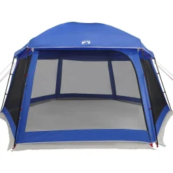 vidaXL pooltelt med aftagelig flue og netvægge 512x458 cm azurblå