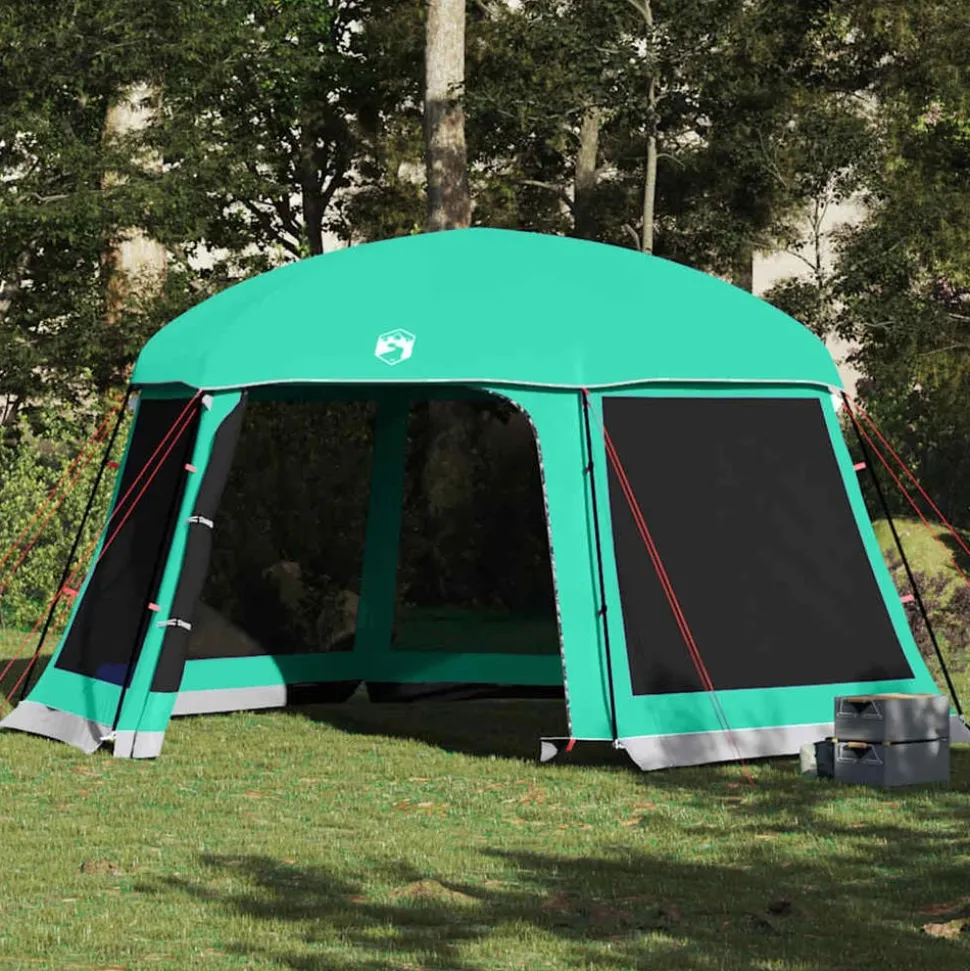 vidaXL pooltelt med aftagelig flue og netvægge 512x458 cm havgrøn