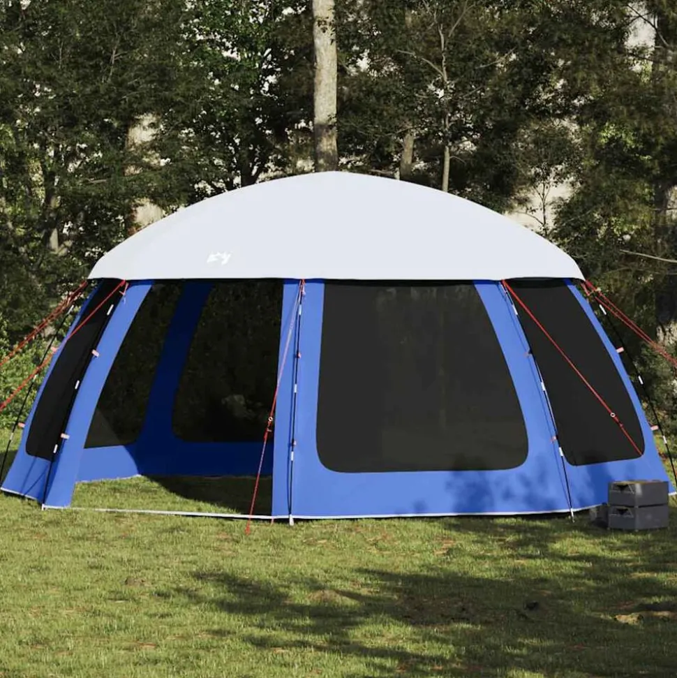 vidaXL pooltelt med aftagelig flue og netvægge 510x510 cm azurblå