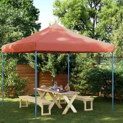 vidaXL pop op-festtelt 292x292x315 cm foldbart terracottafarvet