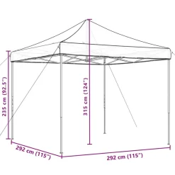 vidaXL pop op-festtelt 292x292x315 cm foldbart terracottafarvet
