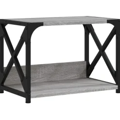 vidaXL printerstativ 2 hylder 44x26x31,5 cm konstrueret træ grå sonoma