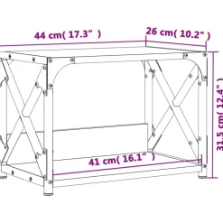 vidaXL printerstativ 2 hylder 44x26x31,5 cm konstrueret træ grå sonoma