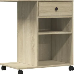 vidaXL printerstativ med hjul 60x40x68,5 cm sonoma-eg