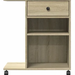 vidaXL printerstativ med hjul 60x40x68,5 cm sonoma-eg