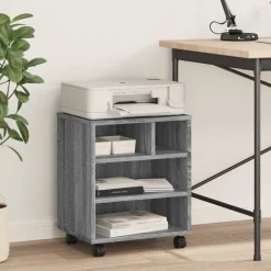 vidaXL printerstativ med hjul 41x32x48 cm grå sonoma-eg