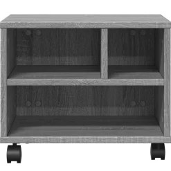 vidaXL printerstativ med hjul 41x32x34,5 cm grå sonoma-eg