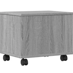 vidaXL printerstativ med hjul 41x32x34,5 cm grå sonoma-eg