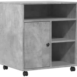 vidaXL printerstativ med hjul 60x50x67 cm betongrå