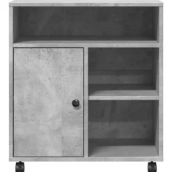 vidaXL printerstativ med hjul 60x50x67 cm betongrå
