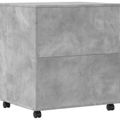 vidaXL printerstativ med hjul 60x50x67 cm betongrå