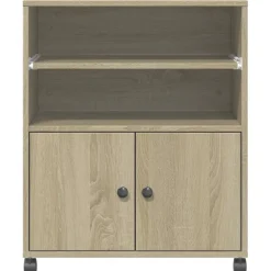 vidaXL printerstativ med hjul 60x48x74 cm sonoma-eg