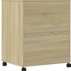 vidaXL printerstativ med hjul 60x48x74 cm sonoma-eg