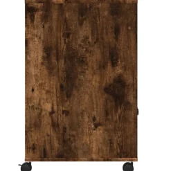 vidaXL printerstativ med hjul 60x48x74 cm røget egetræsfarve